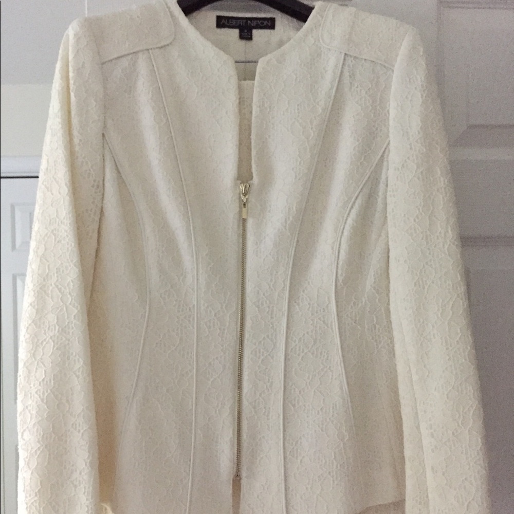 Cream colored 2 piece lace suit